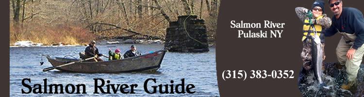 Salmon River Guide drift boat fishing logo
