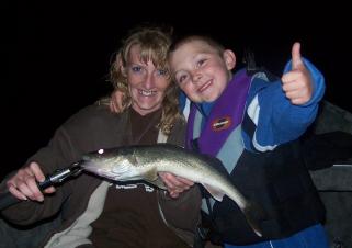 Drift boat fishing for walleyes on Oneida Lake, NY