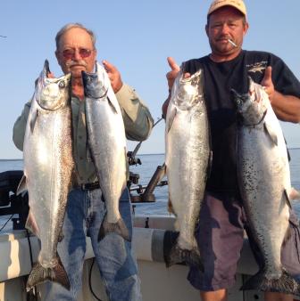 Lake Ontario charter boat fishing for King Salmon, brown trout and lake trout