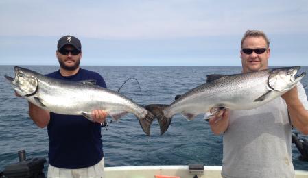 Lake Ontario charter boat fishing for King Salmon, brown trout and lake trout.