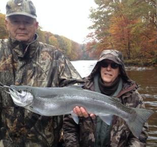Steelhead trout fishing on the salmon river in pulaski ny from a drift boat